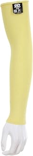 MCR Safety 9378 Kevlar Regular Weight 36 Gauge Plain Sleeve, Yellow, 18-Inch
