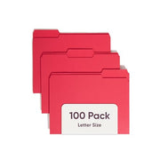 SMEAD Red / 100 Count (Pack of 1) / File Folder Colored