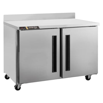 CLUC-48F-WT 48" 2-Section Undercounter Work Top Freezer - (1) Left Hinged (1) Right Hinged Solid Door by Traulsen – (2) Solid Doors, Silver, Model CLUC-48F-SD-WTLR