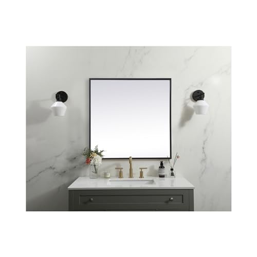 Elegant Decor Black / 24"L x 24"W / Modern Wall-Mounted Mirrors