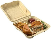 Fabri-Kal Greenware Plant Fiber Blend One Compartment Containers 9" X 6" X 3" | 200/Count