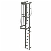 EGA Steel Fixed Cage Ladder by EGA Products – 44.25"L x 31"W x 50"H, Alloy Steel, Gray, Model FC12