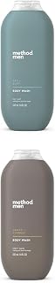 Method Men Body Wash, Sea + Surf and Cedar + Cypress Scents, 18 fl oz Bottles (Pack of 1 Each)