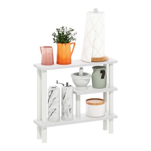Furinno White/White / 5.71" x 20.87" x 18.35" / Contemporary Bathroom Shelves