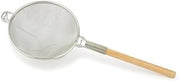 Royal Industries Double Mesh Strainer, Tin Plated & Wood Handle, 14'', Tan