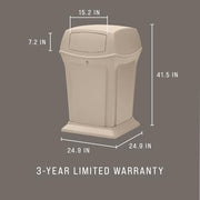 Rubbermaid Commercial Products Beige / 45 Gallon / With Doors Kitchen Trash Cans