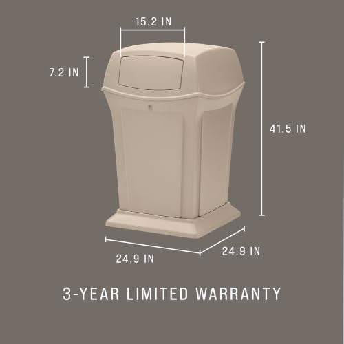 Rubbermaid Commercial Products Beige / 45 Gallon / With Doors Kitchen Trash Cans
