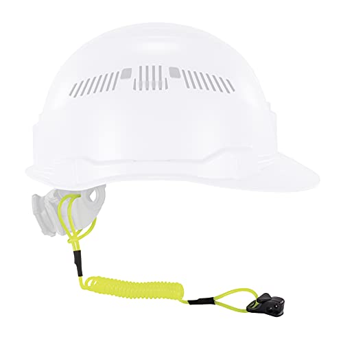 Ergodyne Lime / Each / Coil Lanyard - Clamp - 2lbs Hard Hat Accessories