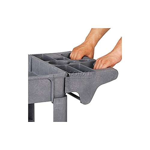 Deluxe Small 2 Shelf Plastic Utility & Service Cart 5" Rubber Casters by Global Industrial – Plastic, Gray, Model 242080