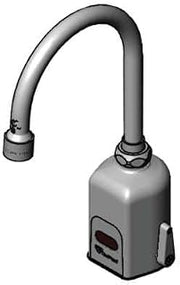 T&S Brass EC-3130-LF22 ChekPoint Above Deck Electronics Faucet, Single Hole Deck Mount, SW Gooseneck with 2.2 GPM, VR Laminar Device