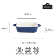 10 Strawberry Street Blue / 10" & 8" / Square Bake & Serve Sets