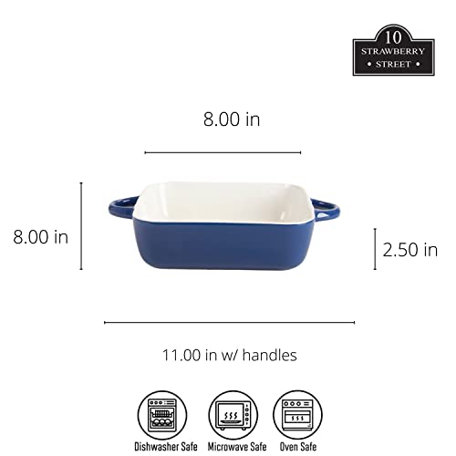 10 Strawberry Street Blue / 10" & 8" / Square Bake & Serve Sets
