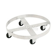 Stainless Steel Drum Dolly for 30 Gallon Drum by Global Industrial – 19.5"L x 19.5"W x 6.5"H, Stainless Steel, Gray, Model 233881