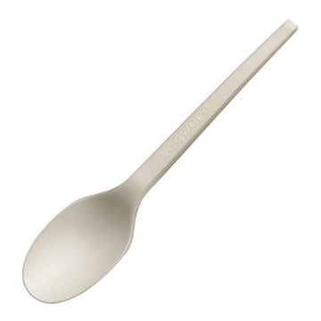 Compostable Spoon 6 1/2(L)". Pack quantity: by Vegware – Pack of 100, Model VW-SP6.5