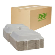 ECO PRODUCTS Green Products / 9" - 3 Compartment / white Clamshell Take Out Containers