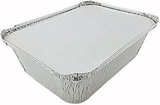 Handi-Foil 5 lb. Oblong Aluminum Entrée Dinner Food Storage Pan w/Board Lid (Pack of 125)