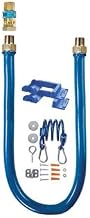 Dormont 1675BPQR36PS 3/4" Blue Hose Moveable Gas Connector Hose 36" Long with Blue PVC, 1 SnapFast QD & 1 Pair of Safety Set