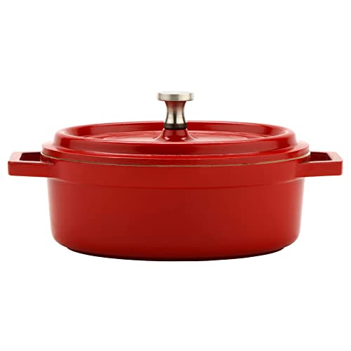 GET 0.38 Quart / Oval / Red / White Dutch Ovens