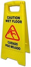 24" 2-Sided Safety Sign by O'Dell – 24"H, Plastic, Yellow, Pack of 6, Model B-132