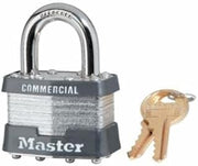 Master Lock Laminated Steel Padlock, 5/16" Inch Shackle, Silver/Gray, Keyed Alike, 6 per Box - 1KA2004
