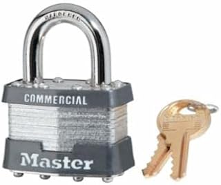 Master Lock Laminated Steel Padlock, 5/16" Inch Shackle, Silver/Gray, Keyed Alike, 6 per Box - 1KA2004