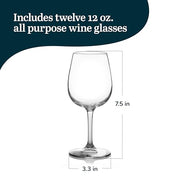 Libbey All Purpose 12 / 12 count / Party Set Wine Glasses