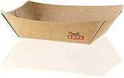 PacknWood 210BQKEAT5 8.7 x 5.7" Kraft Paper Boat - 1000 / CS