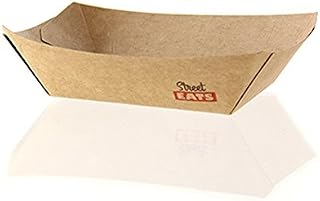 PacknWood 210BQKEAT5 8.7 x 5.7" Kraft Paper Boat - 1000 / CS