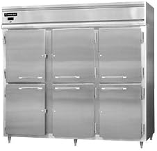 DL3RE-SS-HD Designer Line Extra-Wide Three Section Reach In Refrigerator, 85-1/5"W, Full Stainless & Half-Height Doors