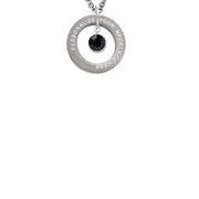 Crystal Black Channel Drop Custom Engraved Affirmation Ring Necklace by Delight Jewelry – Crystal, black, Model 1703-NAF-F1592-C6506-F2409-CUSTOM
