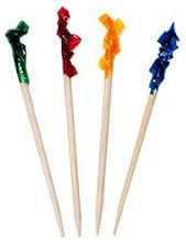 Royal R811W Regular Cellophane-Frill Wood Picks 2 3/4" Assorted 100/Box 10 Boxes/Carton