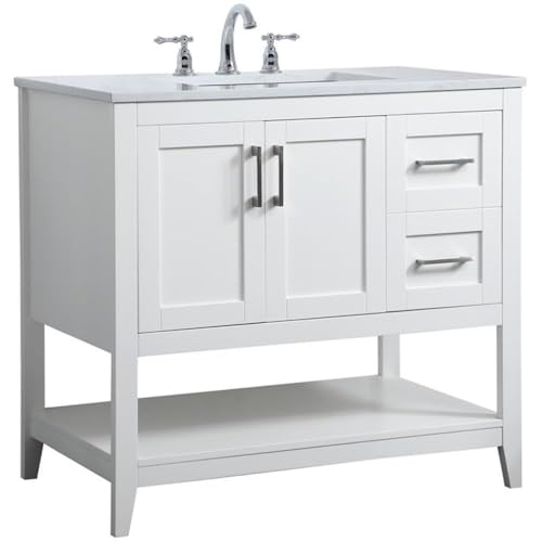 Elegant Decor 36" - Single / White / Traditional Wheel Care