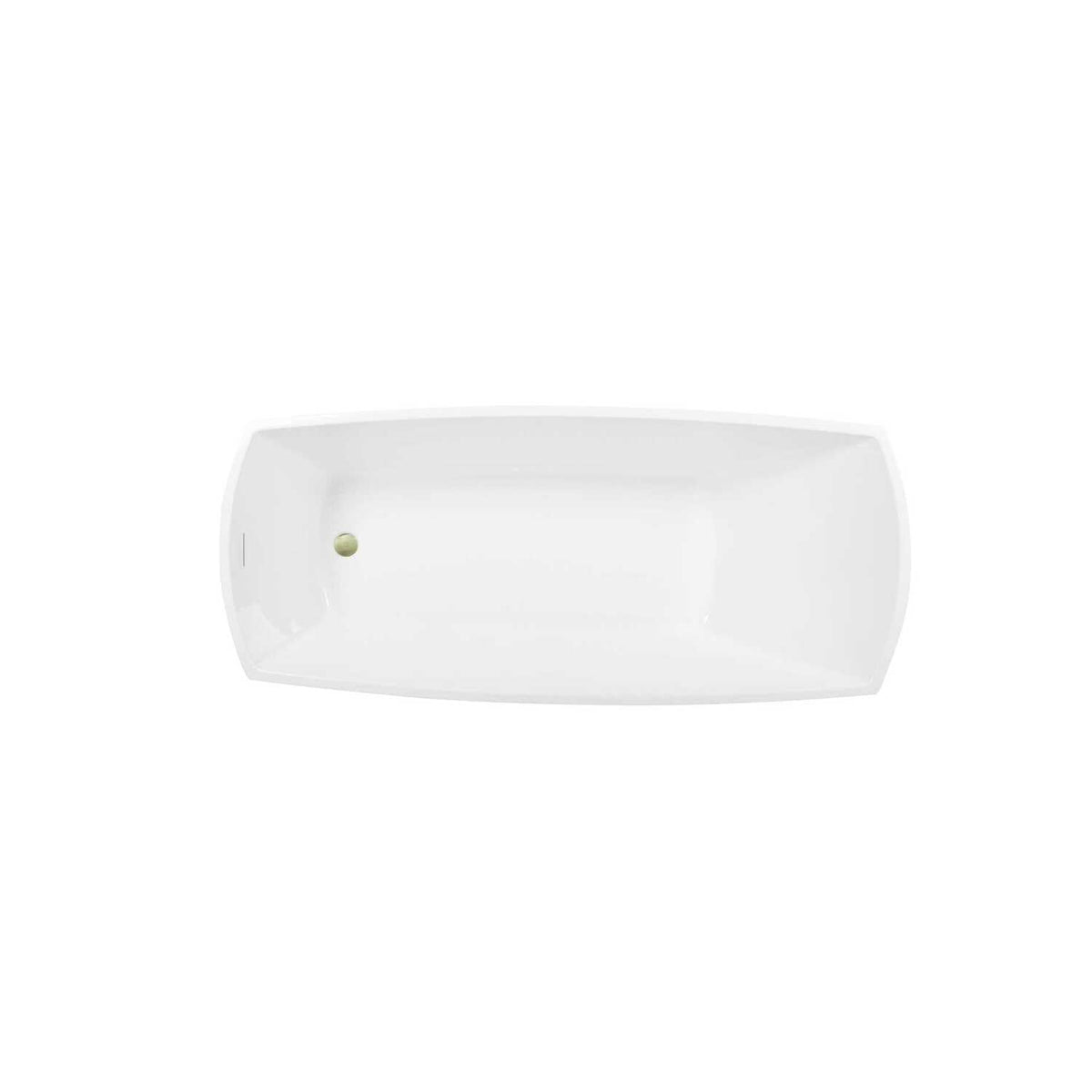 72" Soaking Single Slipper Bathtub in Glossy White/Gold by Elegant Kitchen and Bath – Acrylic, White, Model BT21272GW-BGD