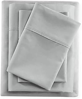 800 Thread Count-100% Egyptian Cotton-4-Piece Bed Sheet Set-Bedlinen Set Silver King Size Sheets-Long Staple Cotton, Cooling Bedding Set, Soft Sateen Weave, Fits Upto 22" Deep Pockets
