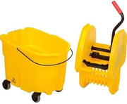 Sparta 35-Quart Commercial Mop Bucket with Side Press Wringer, Anti-Splash Design & Soiled Water Insert – Heavy-Duty Janitorial Cleaning Equipment