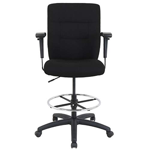 Global Industrial Drafting Stool by Sim Imports – Black, Model GF-81134H