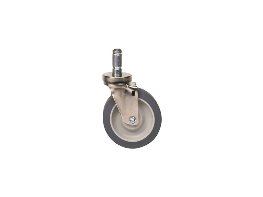 Brake Casters - Super Erecta Stem Casters by METRO – Polyurethane, ABS_(Acrylonitrile_Butadiene_Styrene), PE_(Polyethylene), Chrome, Model 5MFBA