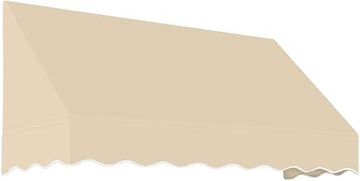 AWNTECH 5.375 Ft San Francisco Elegant Slope Style Door/Window Awning Fixed Outdoor Canopy 64.5 Inch W x 24 Inch H x 48 Inch Proj, Dark Tan