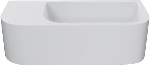 Swiss Madison Carre 25" Solid Surface Oval Wall-Mounted Sink In Matte White