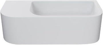 Swiss Madison Carre 25" Solid Surface Oval Wall-Mounted Sink In Matte White