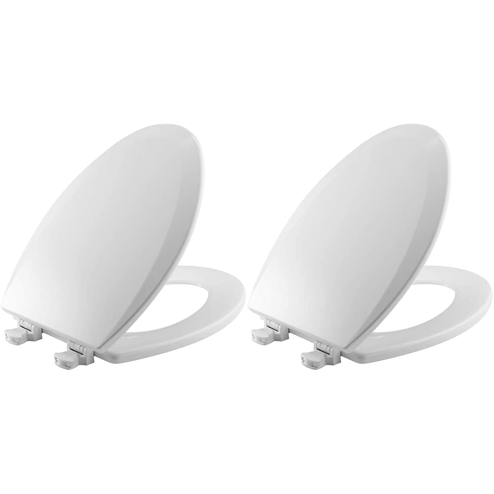 CHURCH 585EC 000 Toilet Seat with Easy Clean & Change Hinge by Bemis – Plastic, White