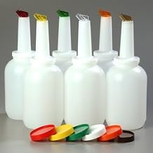 Carlisle FoodService Products Stor N' Pour Complete Gallon Bundler with Bottles, Necks, Spouts, And Caps for Bar, Kitchen, And Restaurant, Plastic, 1 Gallon, Assorted Colors, (Pack of 1)