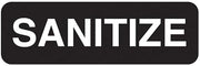Traex 4519 Black 3 x 9" SANITIZE Sign with White Letters