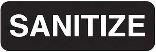 Traex 4519 Black 3 x 9" SANITIZE Sign with White Letters