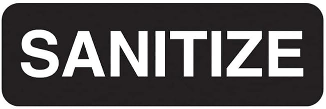 Traex 4519 Black 3 x 9" SANITIZE Sign with White Letters
