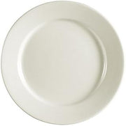 CAC China REC-16 Rolled Edge 10-1/2-Inch Stoneware Round Plate, American White - 1 Each