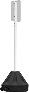 Plasticade Roll-A-Post Portable Sign Post with 60" Power Post Plastic Signpost, Designed for Schools, Sidewalks or Parking Lots, Durable and Resistant to Weathering, Black Base with White Post