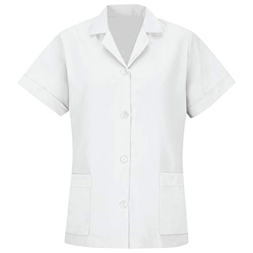 Red Kap Medium / White / Button Front Tunic Tunics
