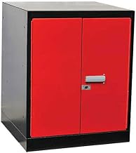 Fort Knox Workbench Pedestal- Doors, 18x24x32, Black Body, Red Doors 1-Wide