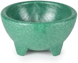 H.S. Inc NHS1006D-GC Molcajete Mediano Doble, 10 oz., 4" Diameter x 2-1/2" Deep, Polypropylene, Green Color, NSF Certified, Authentic Serving Bowl for Bars and Restaurants, 24 Pack